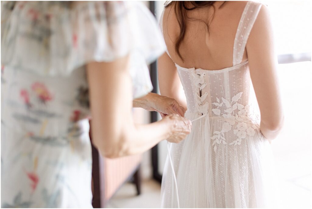 bride getting ready at Esperanza